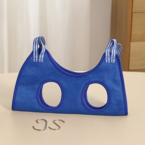 Hamac de toilettage chat bleu blanc