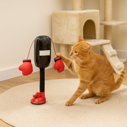 Jouet de Boxing  interactif pour chat tapis
