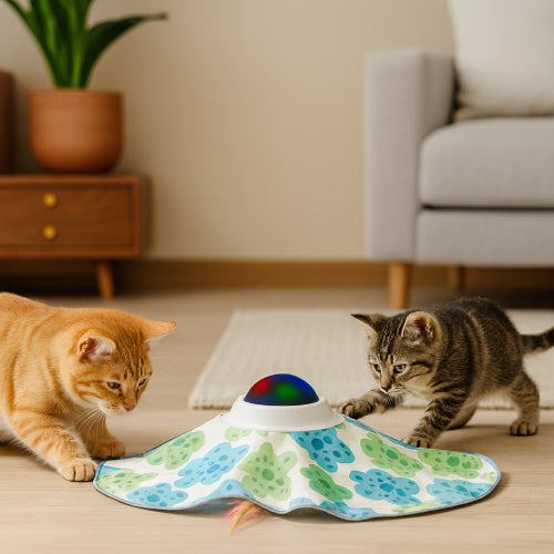 Jouet intelligent pour chat bleu vert