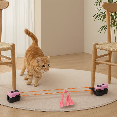 Jouet interactif pour chat actif rose chaise