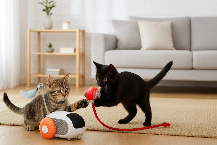 Jouet interactif pour chat sol
