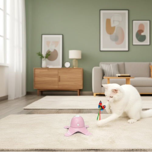 Jouet pour chat papillon rose blanc 