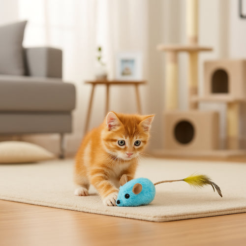 Jouets interactifs pour chat souris bleu 
