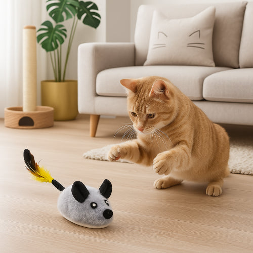 Jouets interactifs pour chat souris gris 