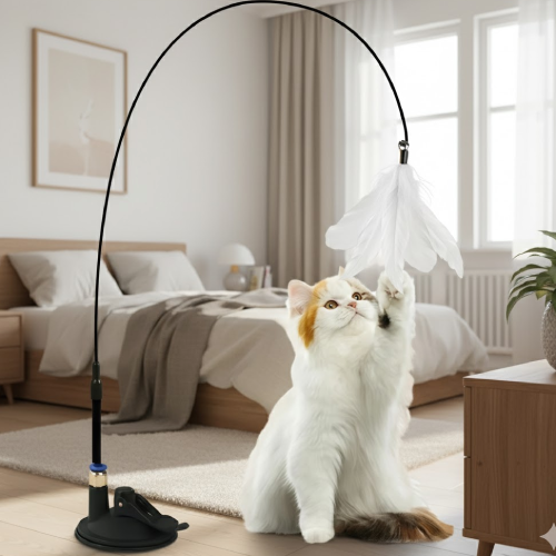 Jouets pour chats d'appartement plume blanche 