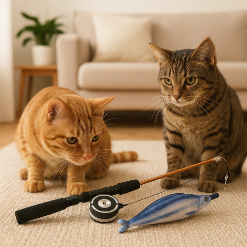 Jouets pour les chats poisson bleu sol 