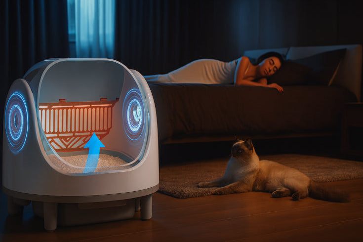 Litière automatique pour chat nuit