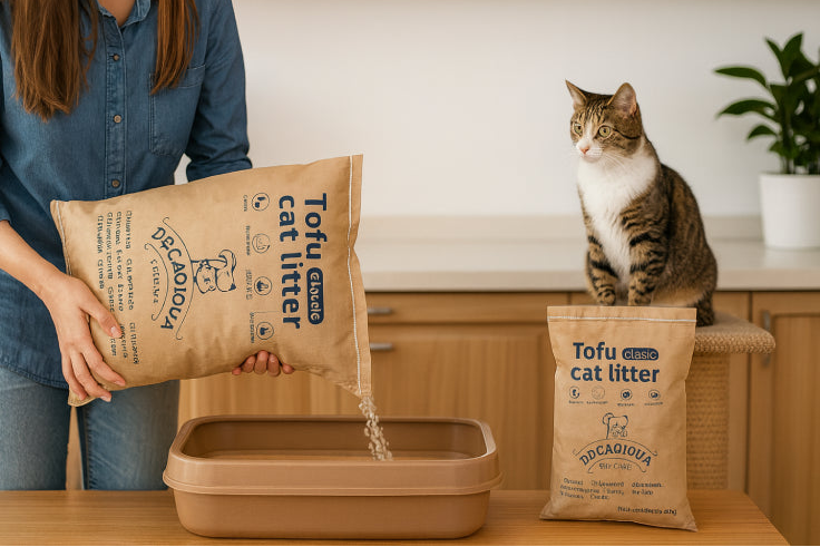 Litière pour chat main