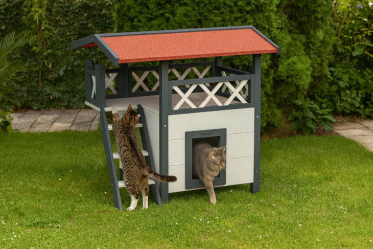 Maison niche de jardin en bois pour chat 2