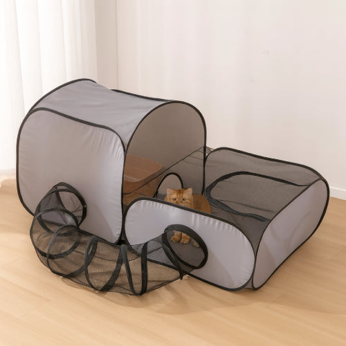 Maison tunnel pour chat sol