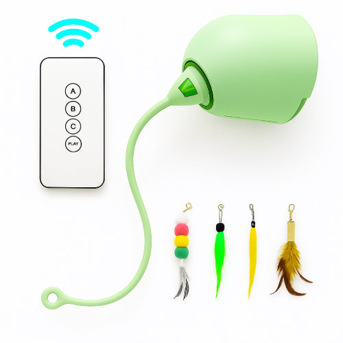 Meilleur jouet interactif pour chat vert plume 