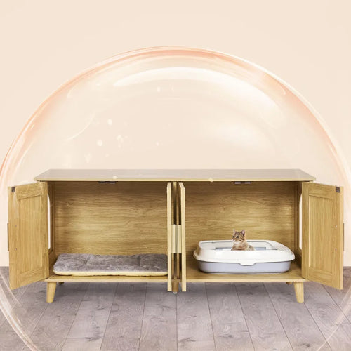 Meuble litière pour chat coussin