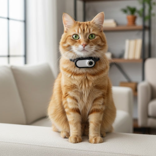 Mini camera collier chat salon 