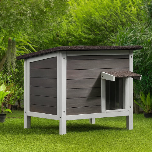 Niche  pour chat extérieur hiver bois blanc