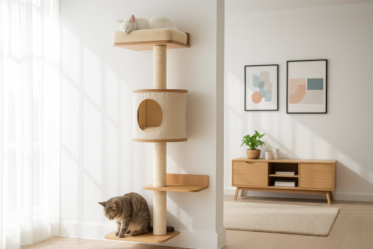 Poteau arbre à chat mural 