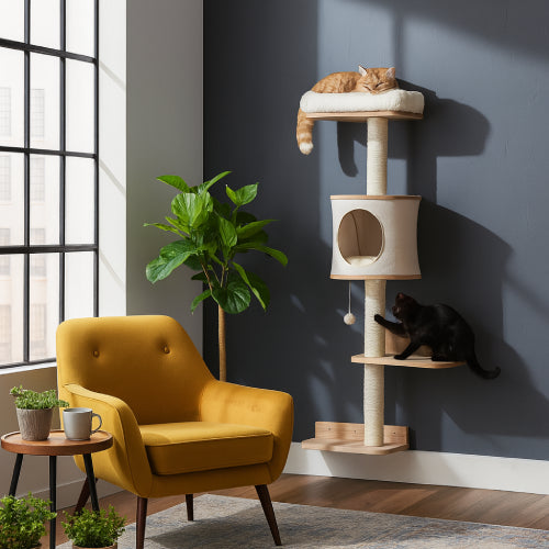 Poteau arbre à chat noir 