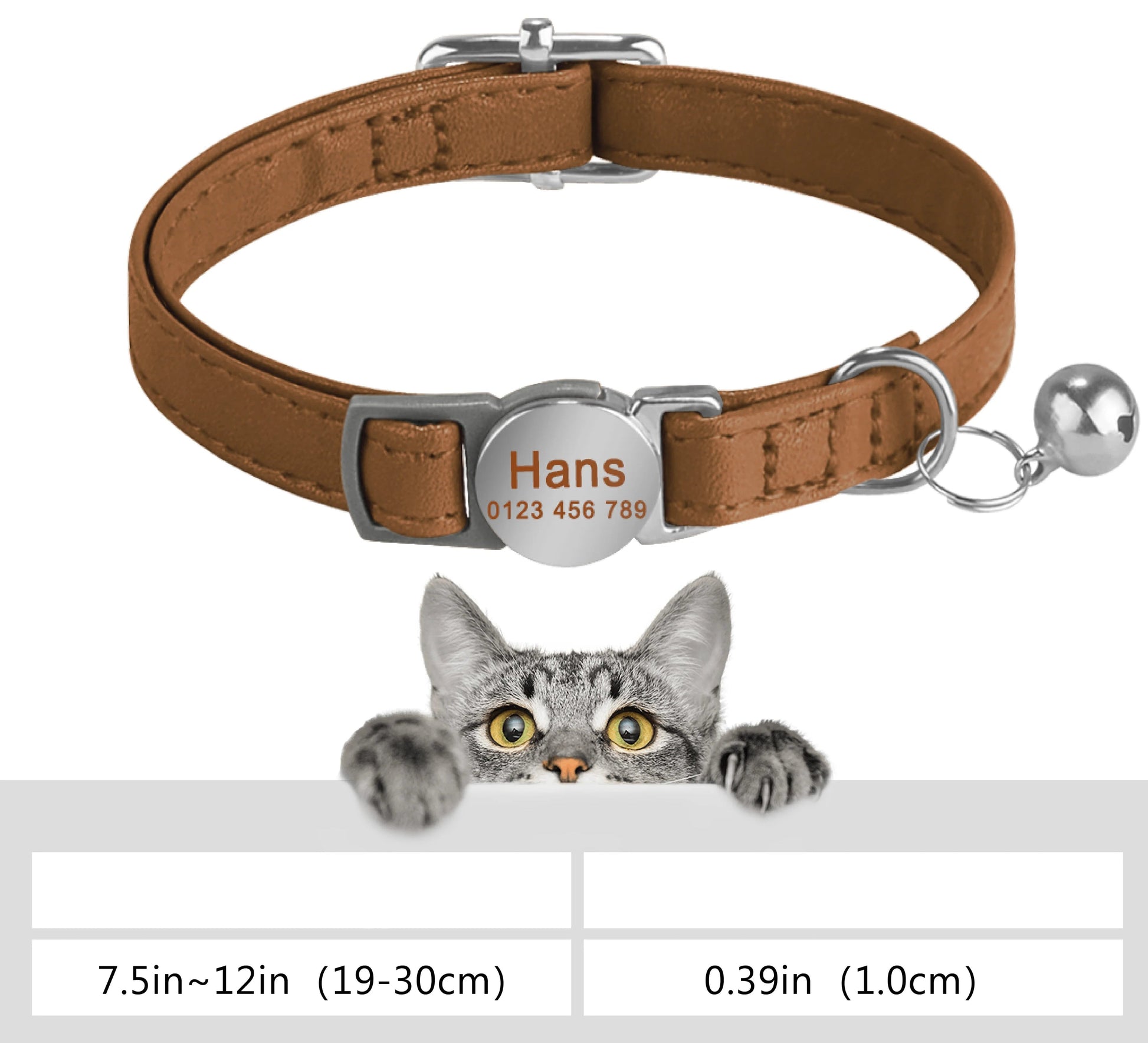 Collier chat cuir personnalisé - ChatMour