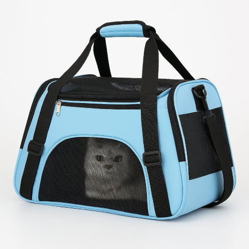 Sac à Main en Maille Respirante pour Chat Fond blanc