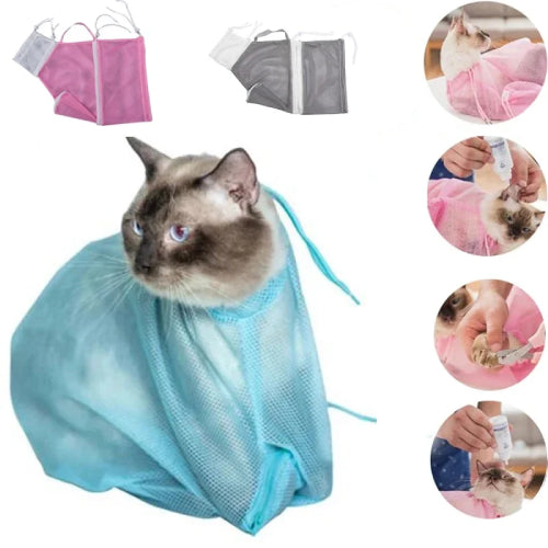 Sac de toilettage chat fond blanc
