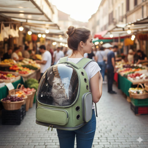Sac à dos de transport chat marché