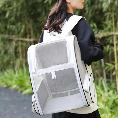 Sac à dos en toile pour chat fond vert