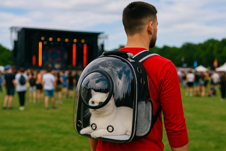 Sac à dos transparent chat homme