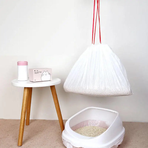 Sac à litière pour chat blanc