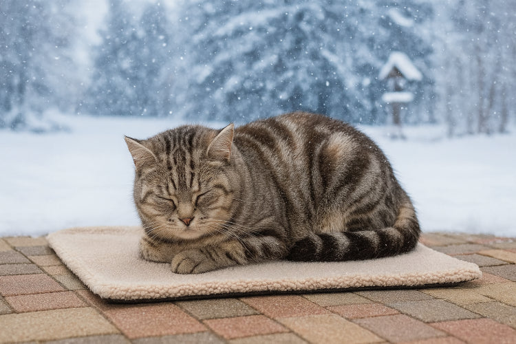 Tapis auto chauffant pour chat neige