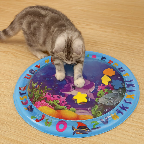 Tapis jeu d'eau pour chat alphabets