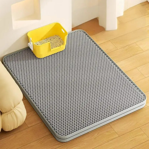 Tapis litière chat XXL parquet