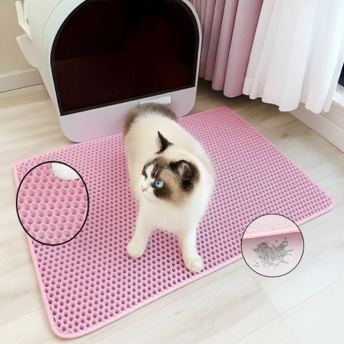 Tapis litière pour chat rose 