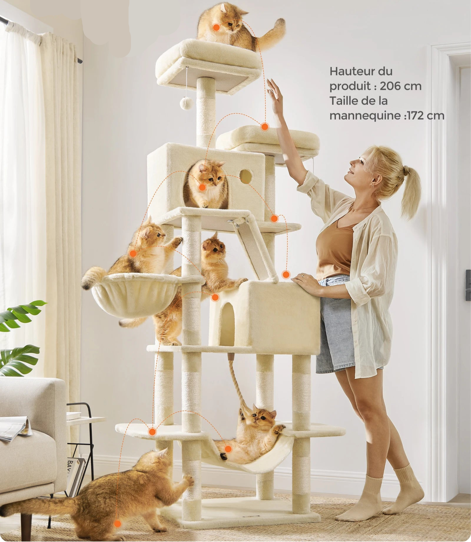 arbre a chat beige