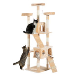 Arbre a chat beige avec 2 niches - Vignette | ChatMour