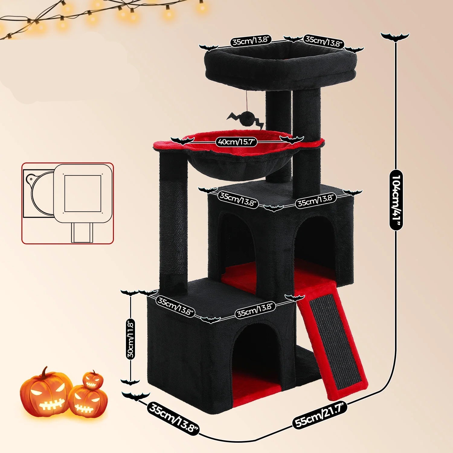 Arbre a chat noir et rouge - ChatMour