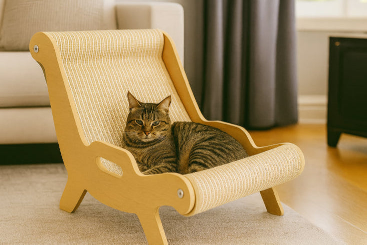 chaise griffoir pour chat bois